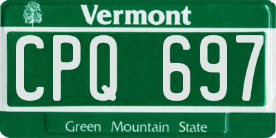 VT license plate CPQ697