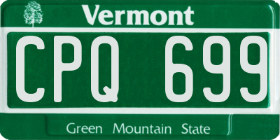 VT license plate CPQ699
