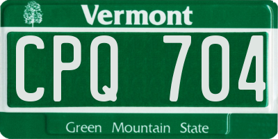 VT license plate CPQ704