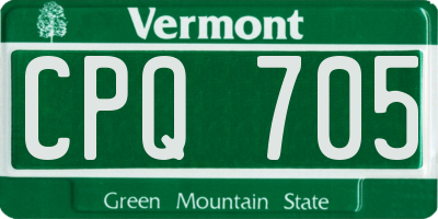 VT license plate CPQ705