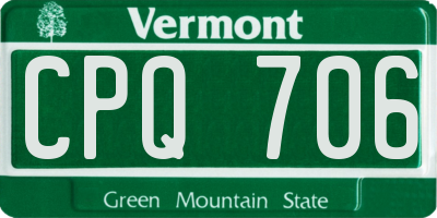 VT license plate CPQ706