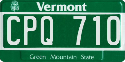 VT license plate CPQ710