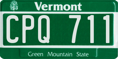VT license plate CPQ711