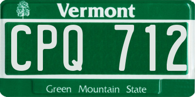 VT license plate CPQ712