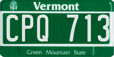 VT license plate CPQ713