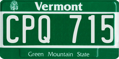 VT license plate CPQ715