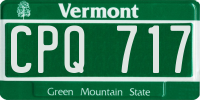 VT license plate CPQ717