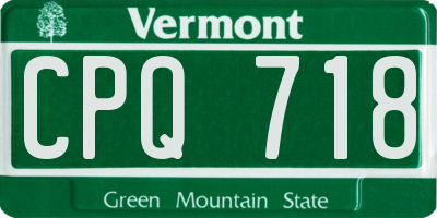 VT license plate CPQ718