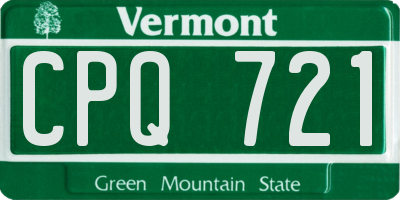 VT license plate CPQ721