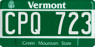 VT license plate CPQ723