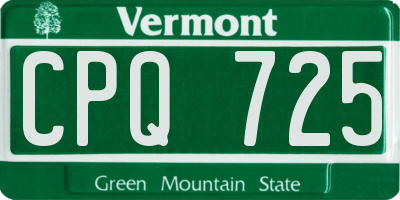 VT license plate CPQ725