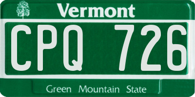 VT license plate CPQ726