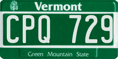 VT license plate CPQ729