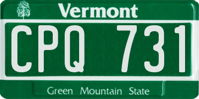 VT license plate CPQ731