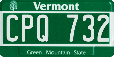 VT license plate CPQ732