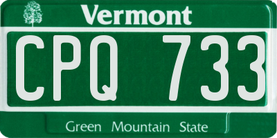 VT license plate CPQ733