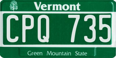 VT license plate CPQ735