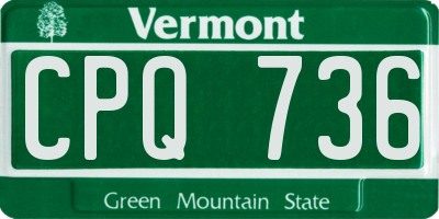 VT license plate CPQ736