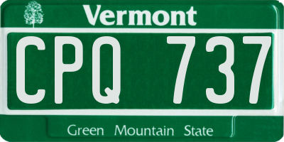 VT license plate CPQ737