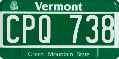 VT license plate CPQ738
