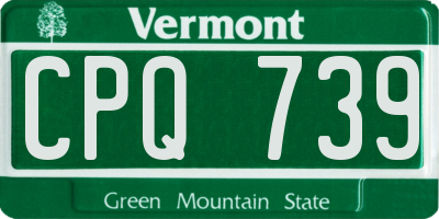 VT license plate CPQ739
