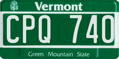 VT license plate CPQ740