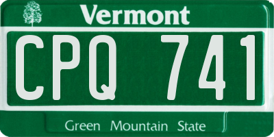 VT license plate CPQ741