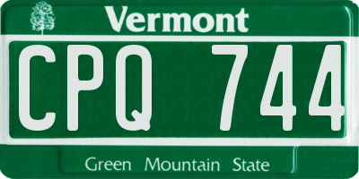 VT license plate CPQ744