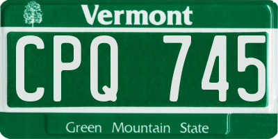 VT license plate CPQ745