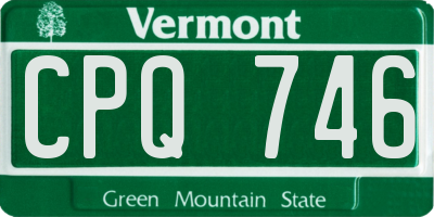 VT license plate CPQ746