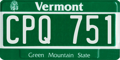 VT license plate CPQ751