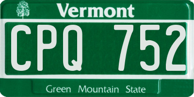 VT license plate CPQ752