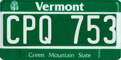 VT license plate CPQ753