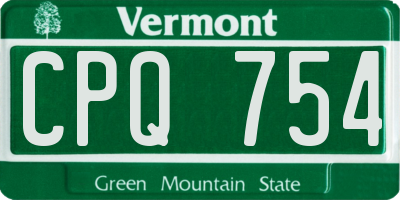 VT license plate CPQ754