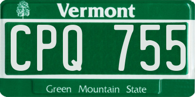 VT license plate CPQ755