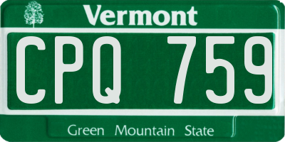 VT license plate CPQ759