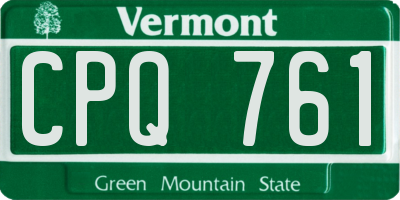 VT license plate CPQ761