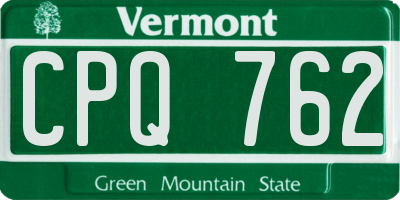 VT license plate CPQ762