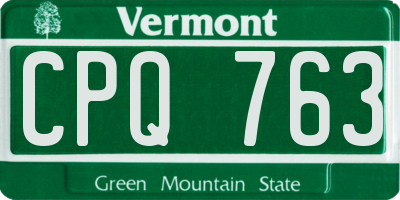 VT license plate CPQ763