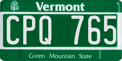 VT license plate CPQ765