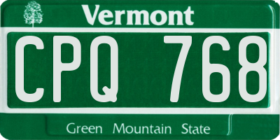VT license plate CPQ768
