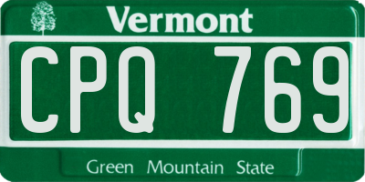 VT license plate CPQ769