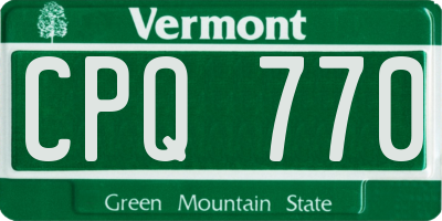 VT license plate CPQ770