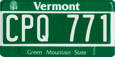 VT license plate CPQ771
