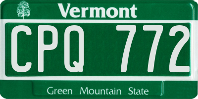 VT license plate CPQ772