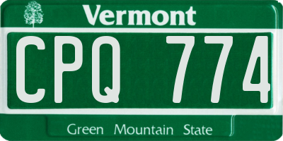 VT license plate CPQ774