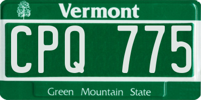 VT license plate CPQ775