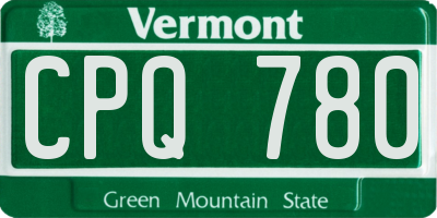 VT license plate CPQ780