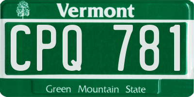 VT license plate CPQ781