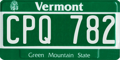 VT license plate CPQ782